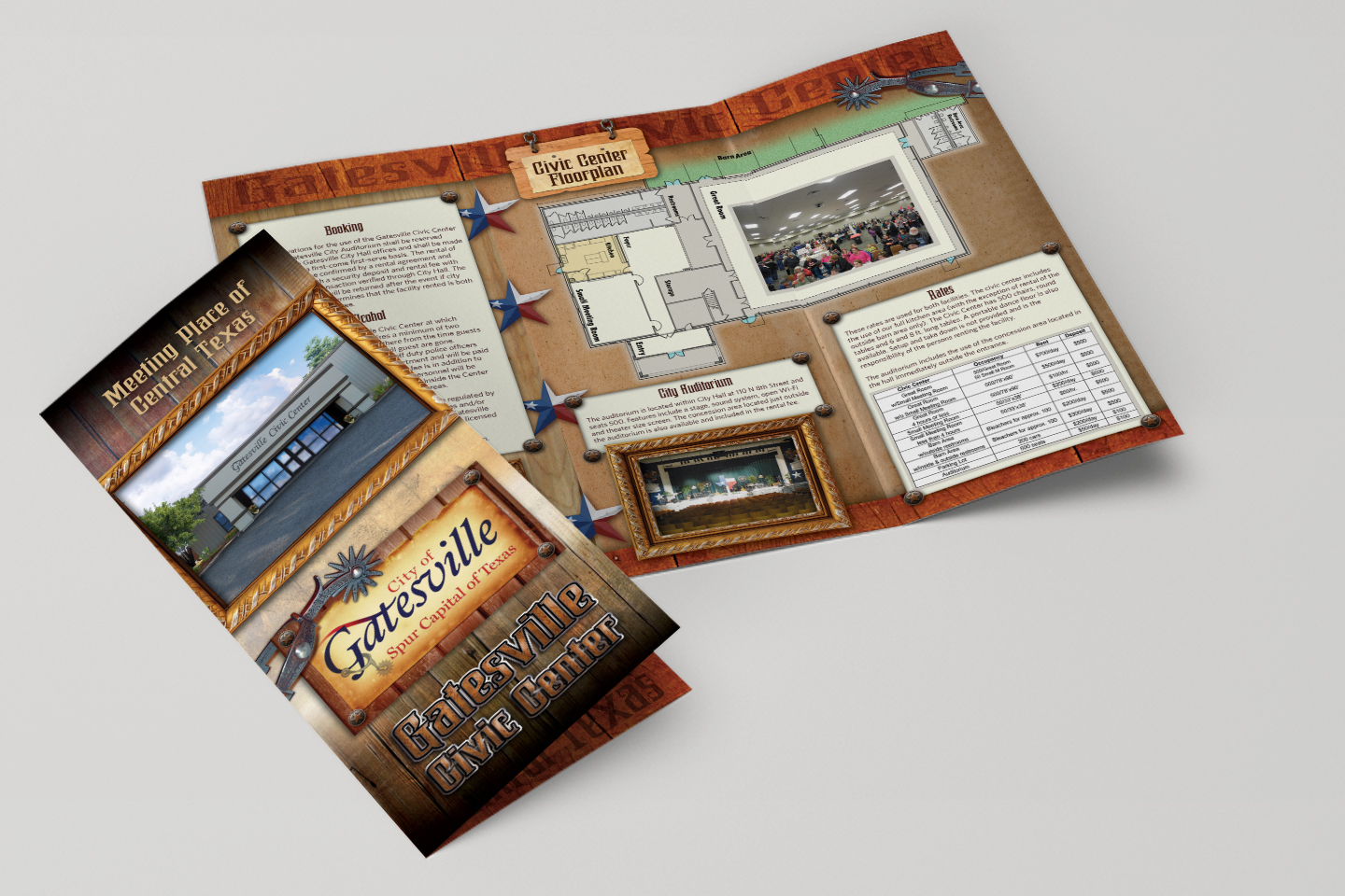 brochure design tri fold gatesville civic center concentus
